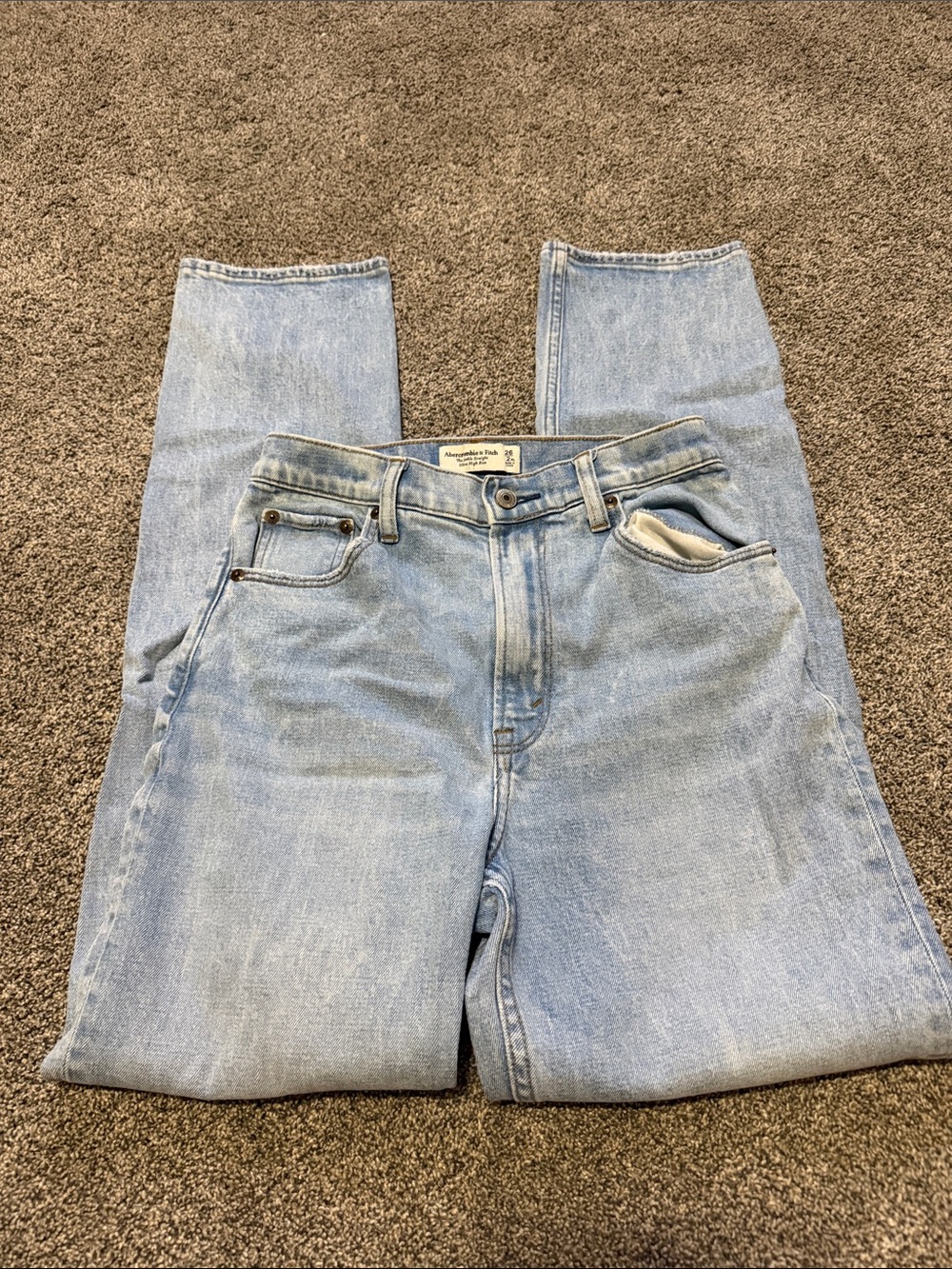 Abercrombie & Fitch Light Blue Relaxed Fit Womens Jeans